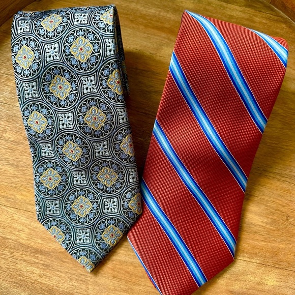 Jos. A. Bank Other - Jos A Banks Blue and Brooks Brothers Red Striped Tie Lot Silk Preppy School Work